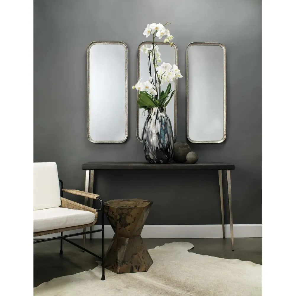 Capri Rectangular Wall Mirror - Silver Leaf, Iron