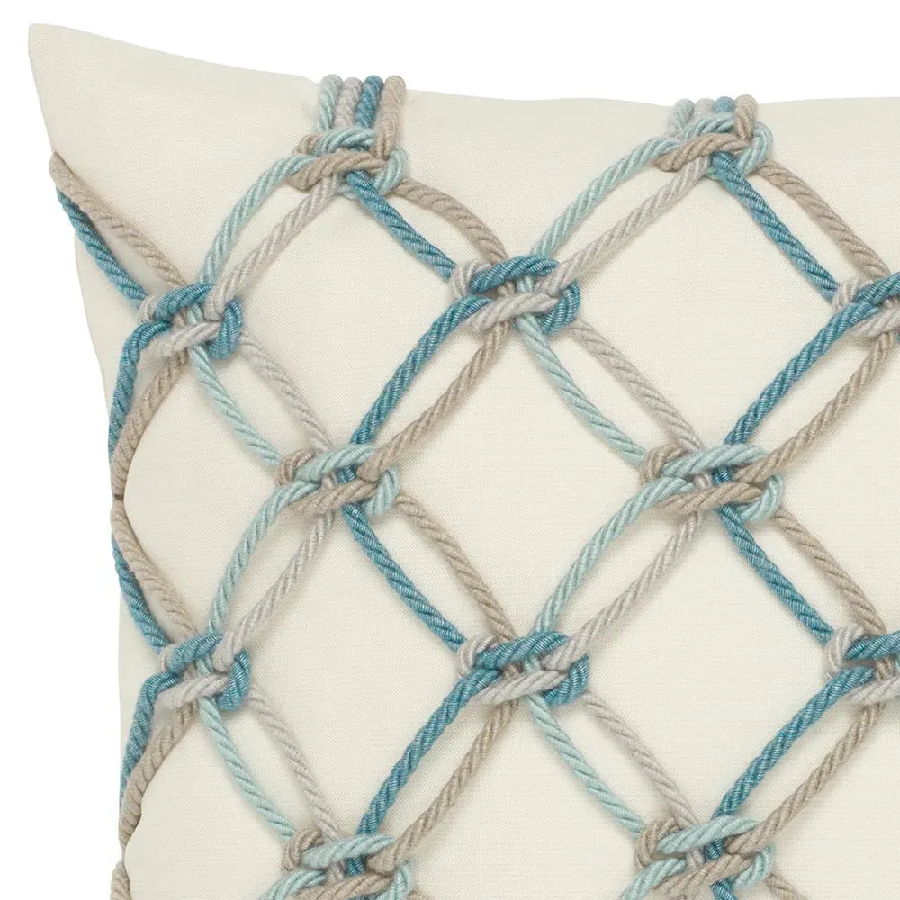 Cara Coastal Rope Throw Pillow - White, Sunbrella Acrylic