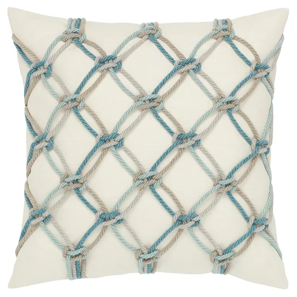 Cara Coastal Rope Throw Pillow - White, Sunbrella Acrylic image