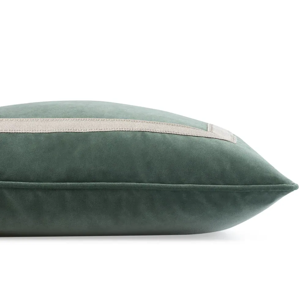 Carina Square Throw Pillow - Stone Pine, Performance Velvet