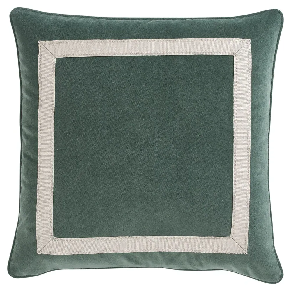 Carina Square Throw Pillow - Stone Pine, Performance Velvet