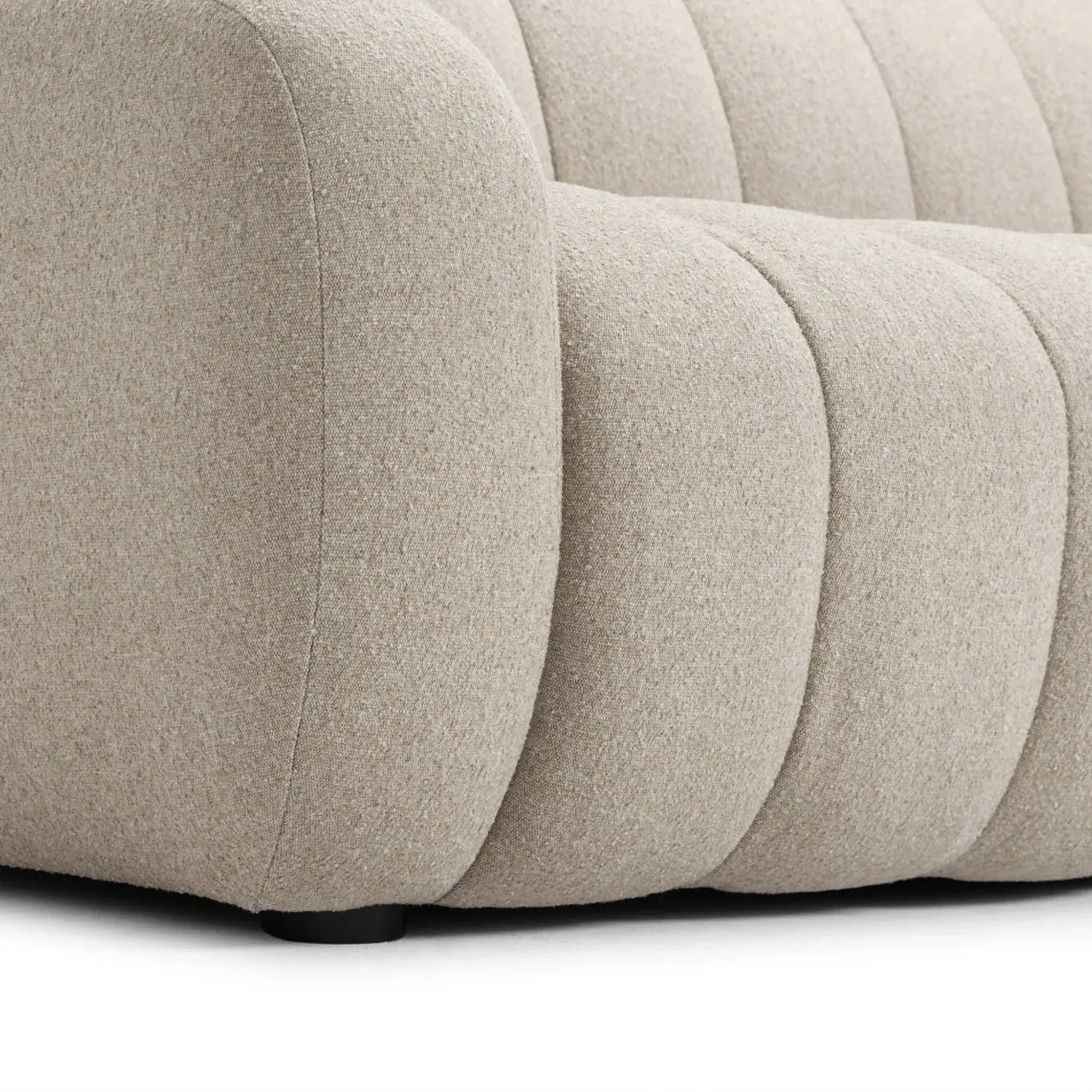 Carina Tufted Sofa - Flax, Performance Fabric