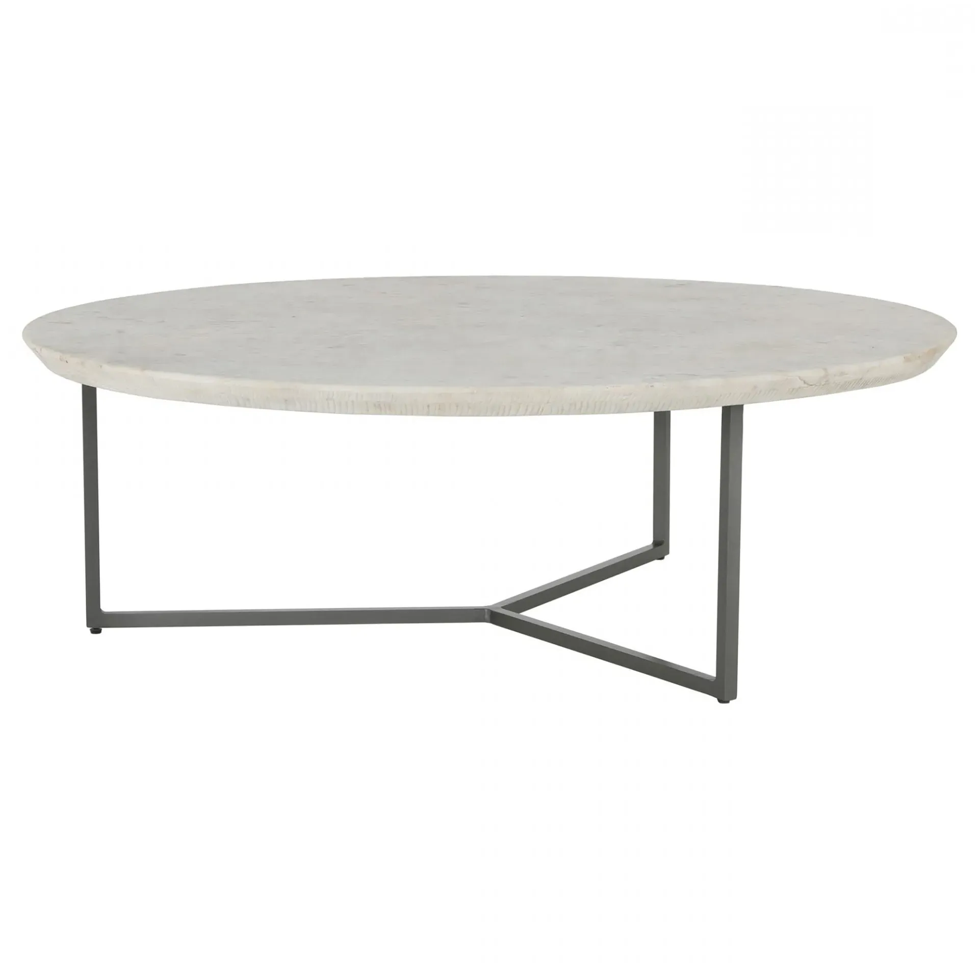 Carl Round Coffee Table - White, Marble