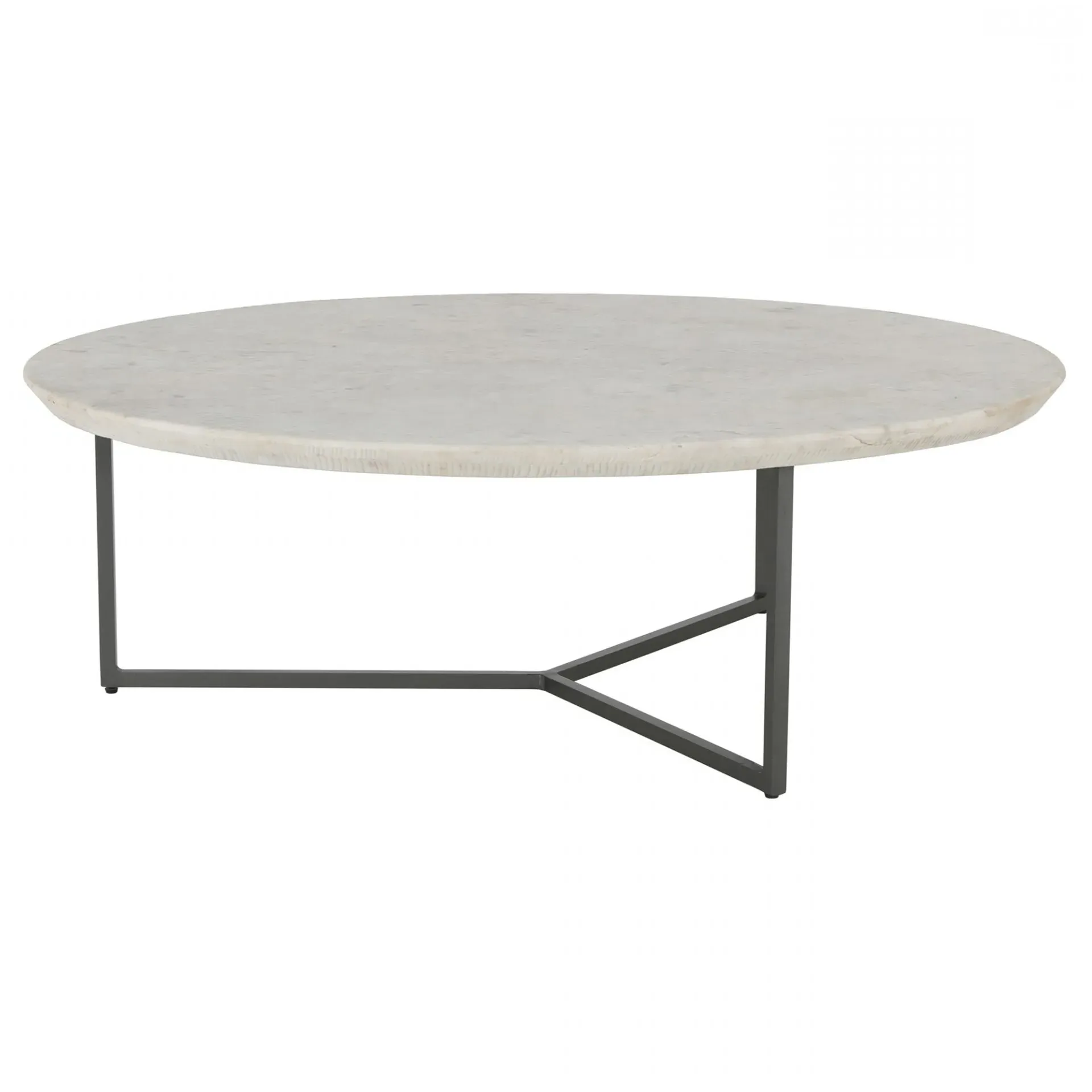 Carl Round Coffee Table - White, Marble