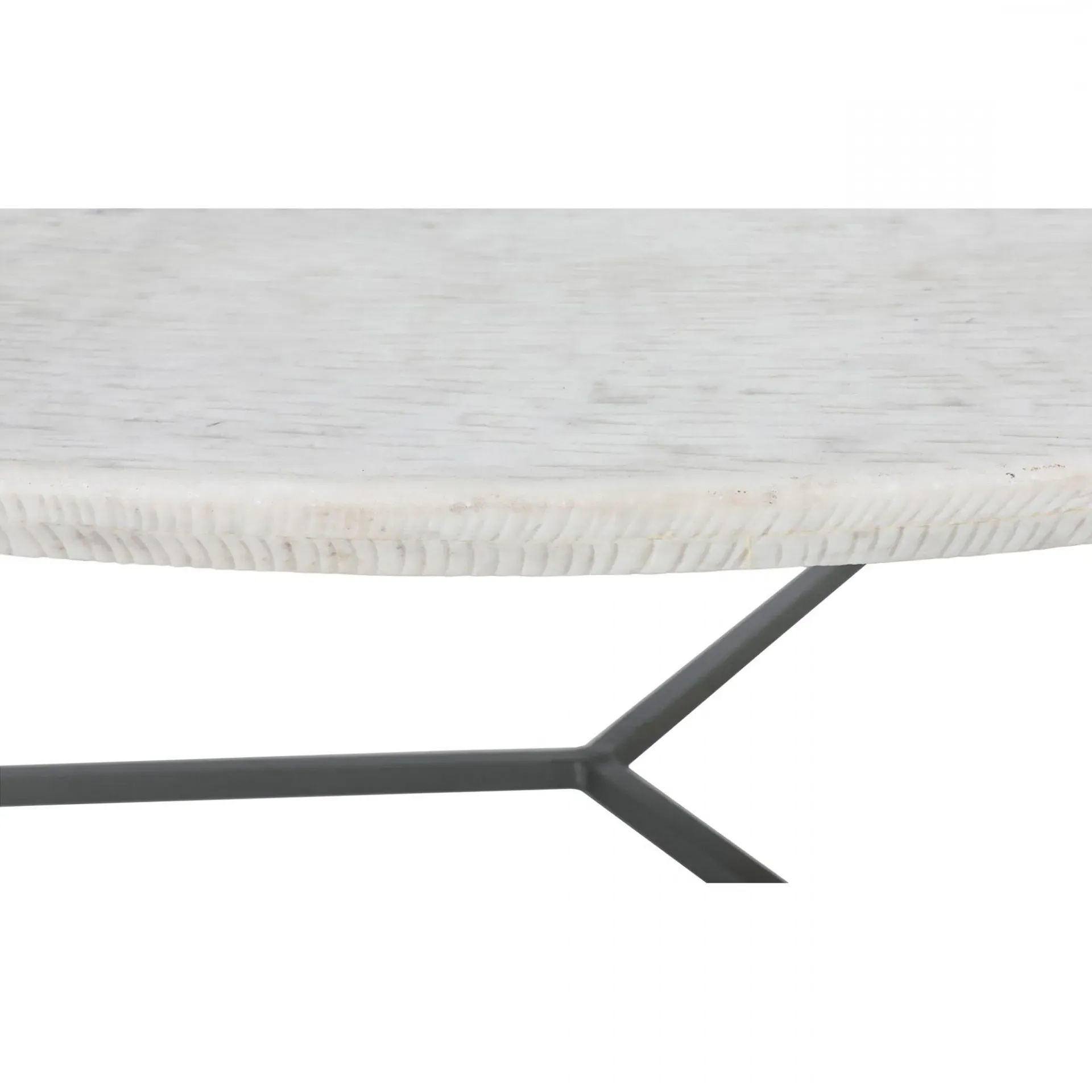 Carl Round Coffee Table - White, Marble
