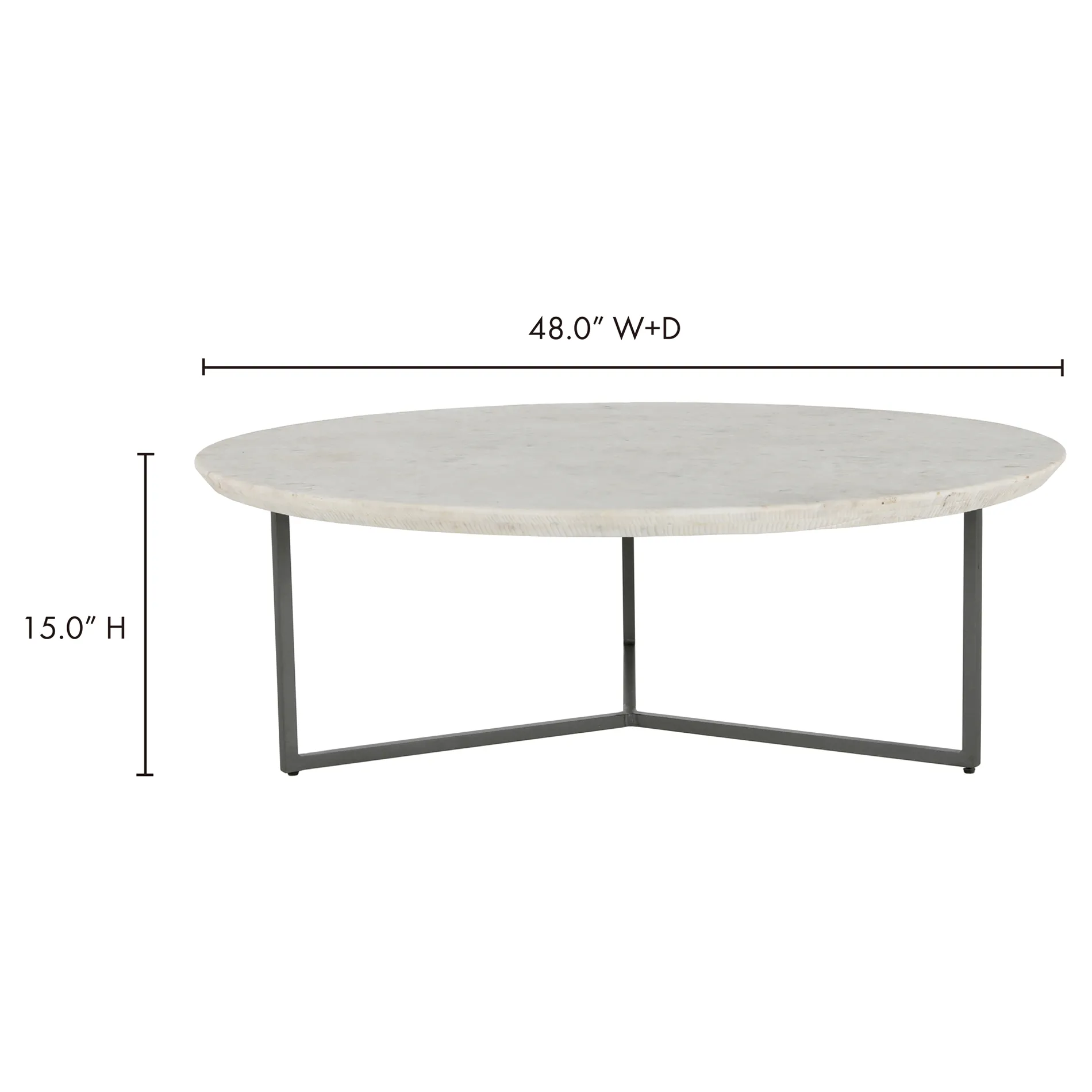 Carl Round Coffee Table - White, Marble