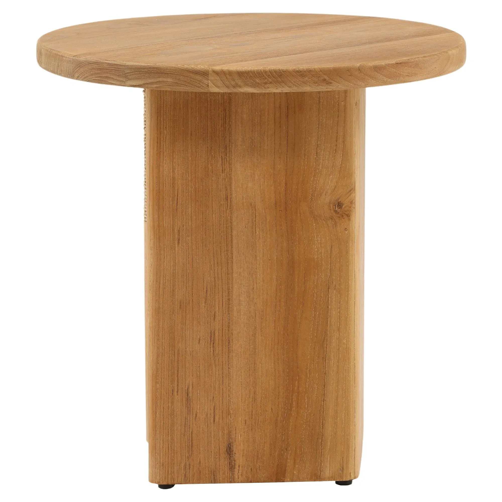 Carla Coastal Beach Outdoor Side Table - Brown, Teak