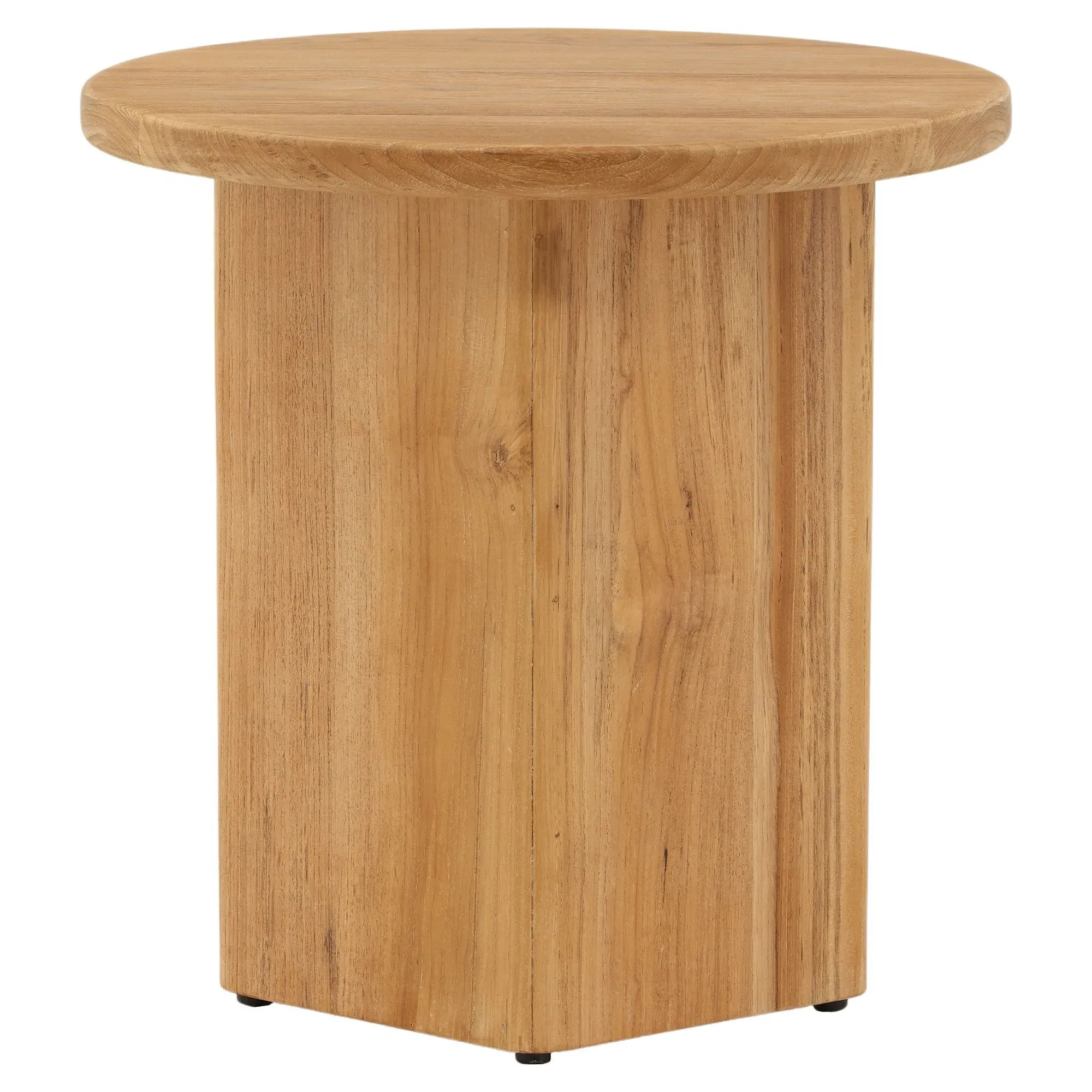 Carla Coastal Beach Outdoor Side Table - Brown, Teak