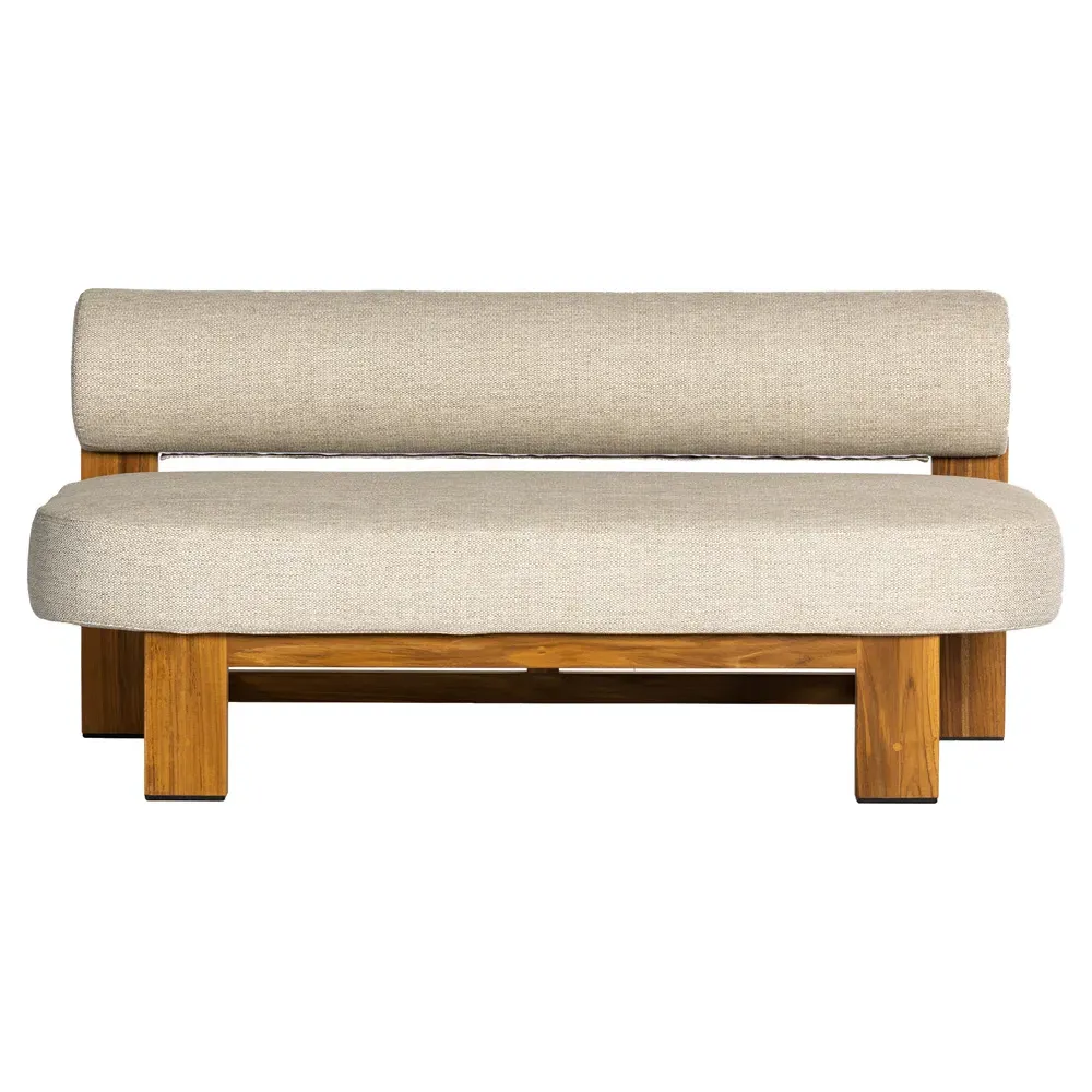 Carlo 60-Inch Outdoor Sofa - Beige, Teak