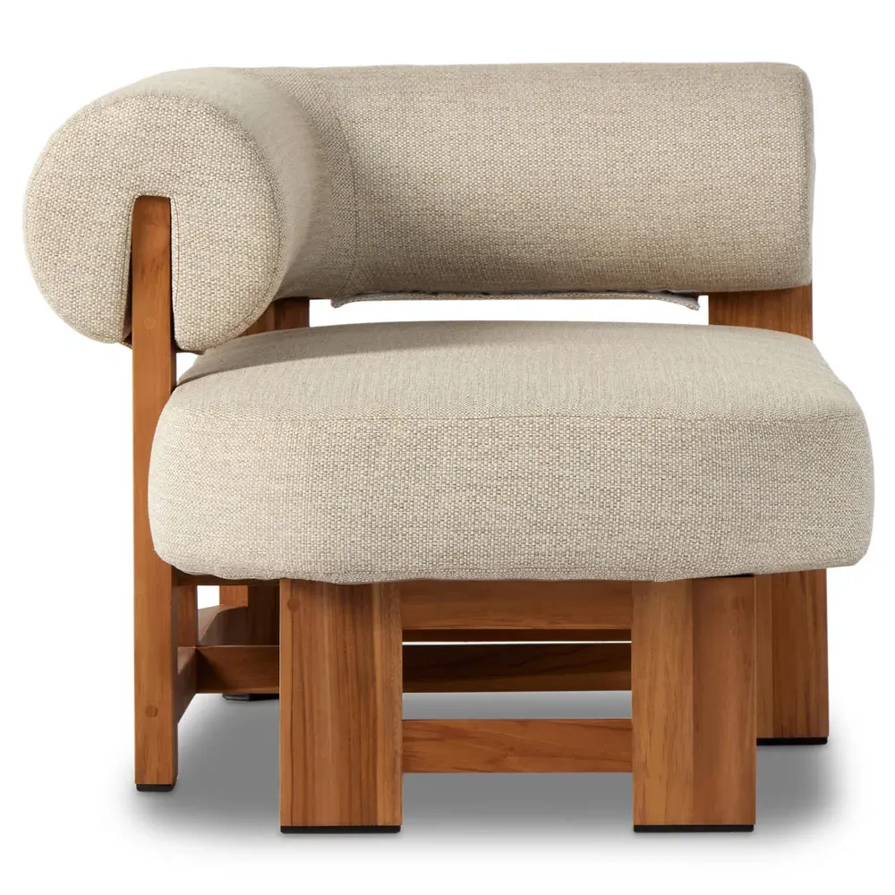 Carlo Outdoor Chaise LAF - Beige, Teak