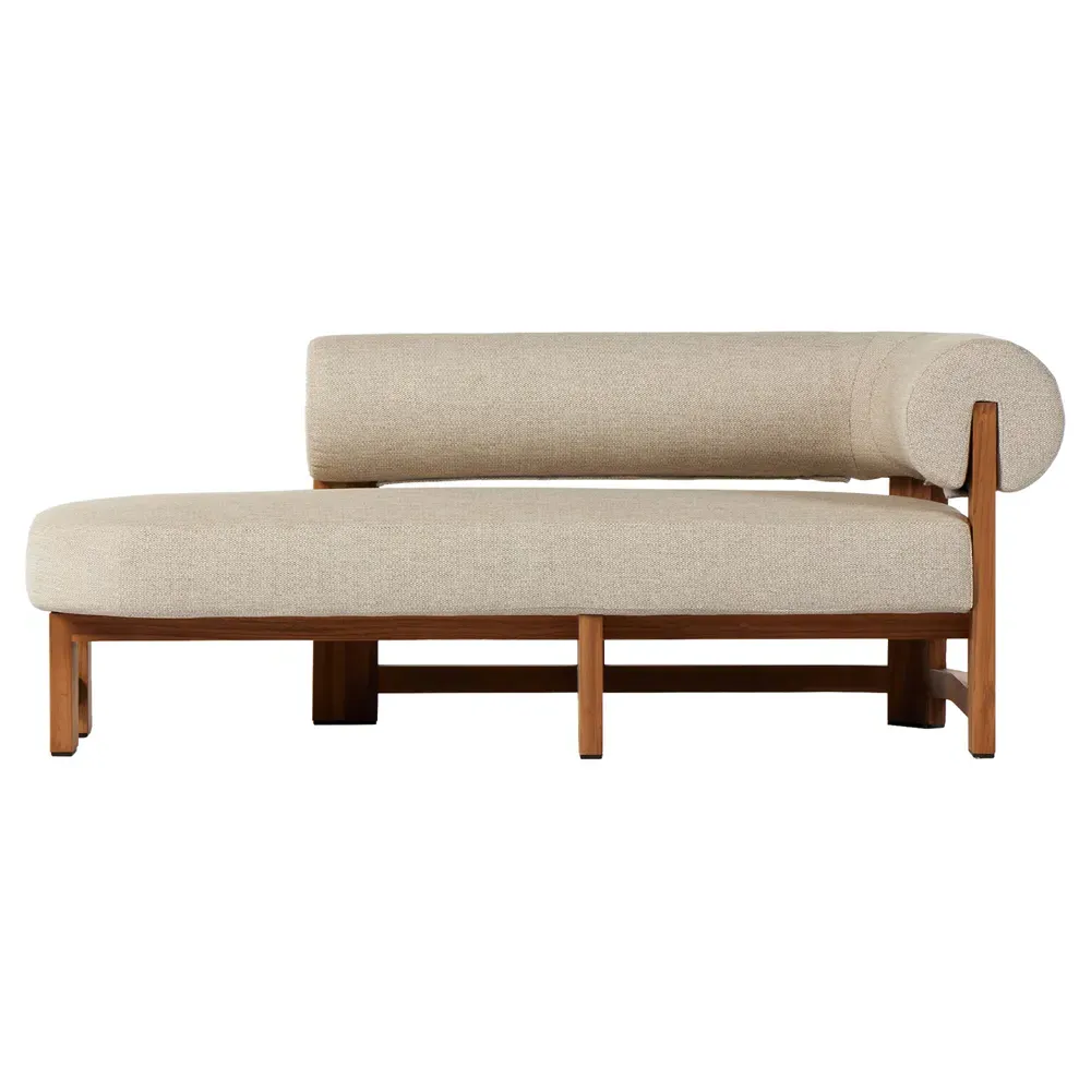Carlo Outdoor Chaise LAF - Beige, Teak
