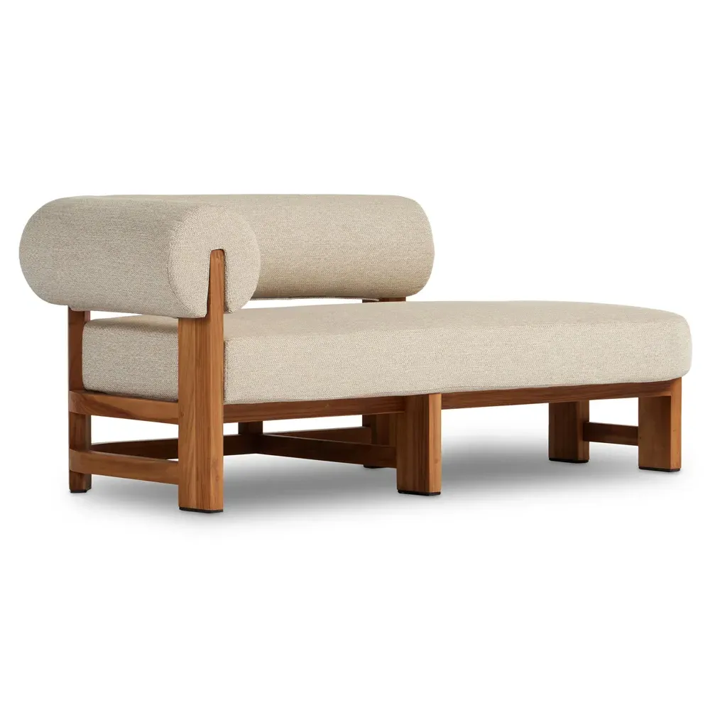 Carlo Outdoor Chaise RAF - Beige, Teak