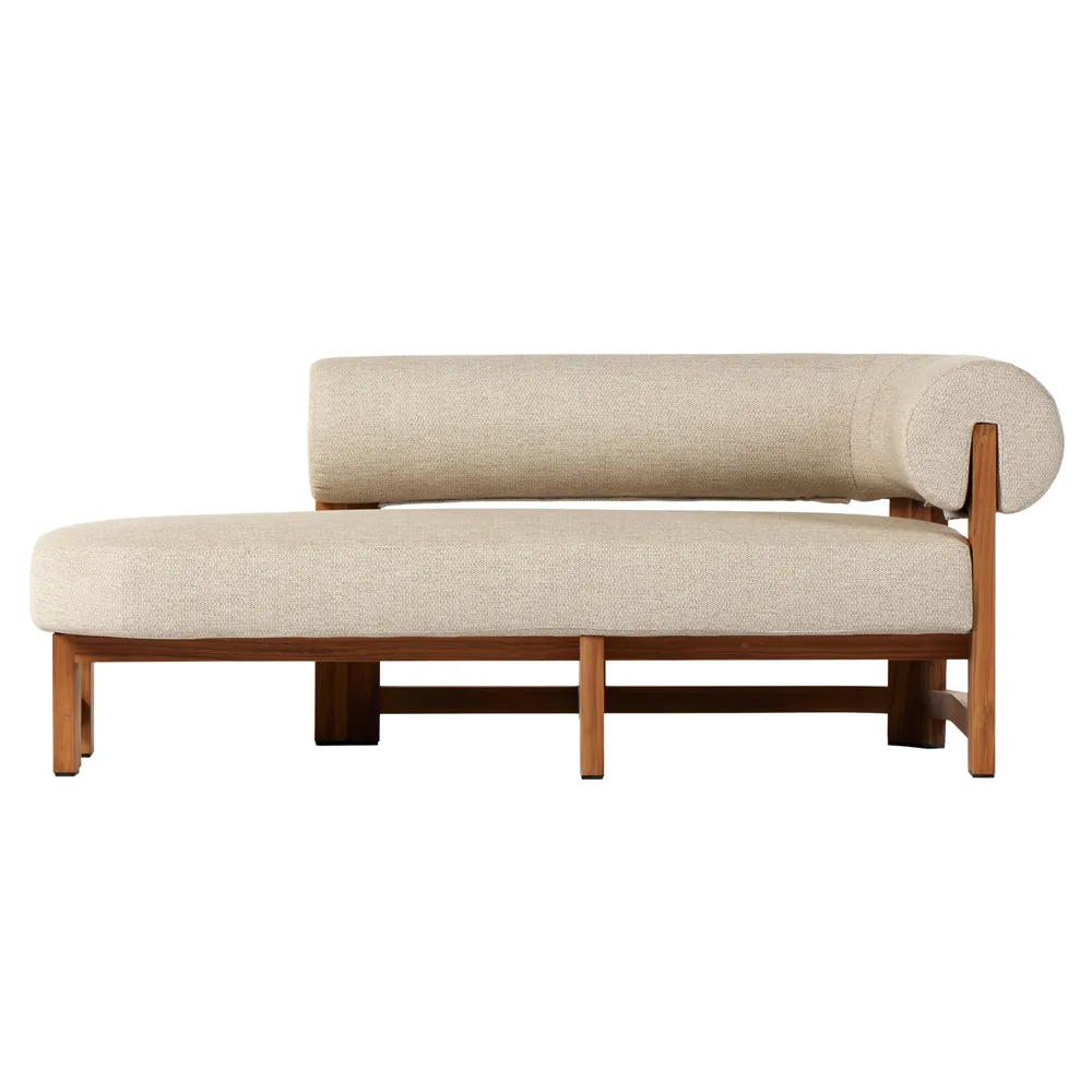 Carlo Outdoor Chaise RAF - Beige, Teak
