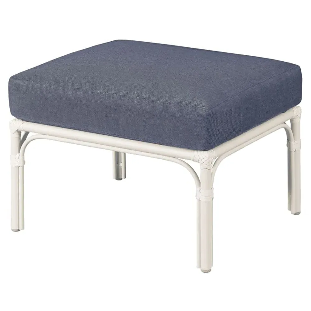 Carlyle Outdoor Ottoman - White, Aluminum image