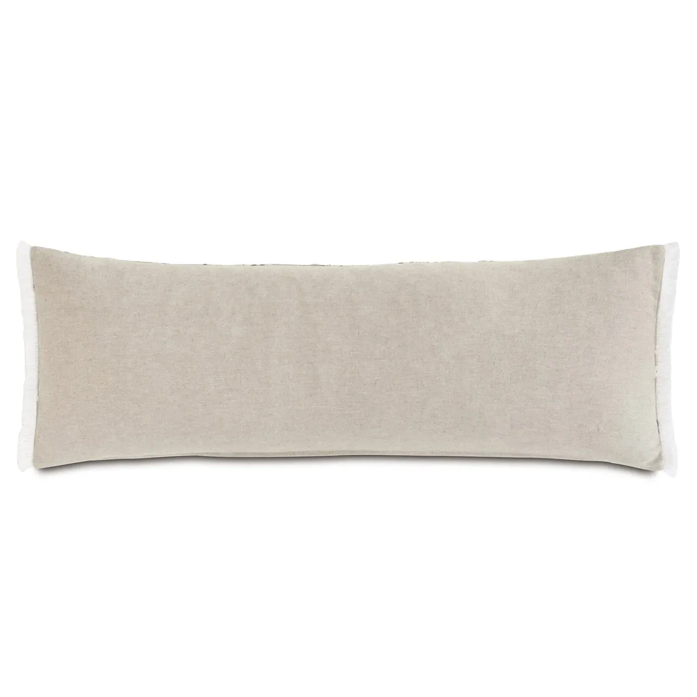 Carlyn Floral Embroidered Lumbar Pillow - Beige, Linen