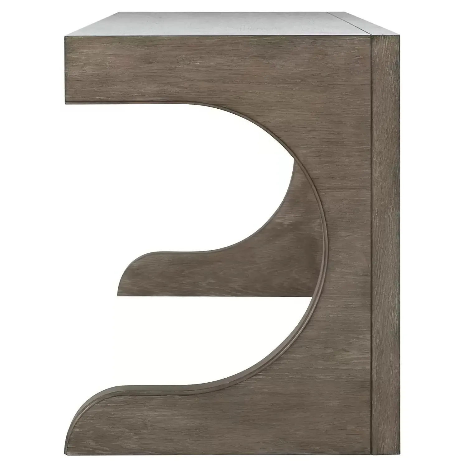 Carmen Oak Wood Desk with Storage - Grey