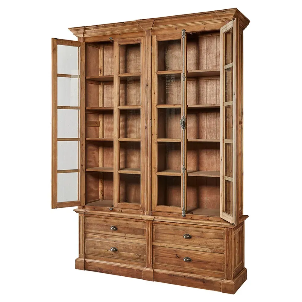 Carmilla Bookcase - Brown, Reclaimed Elm Wood
