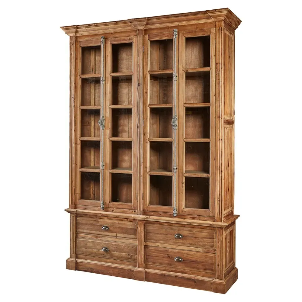 Carmilla Bookcase - Brown, Reclaimed Elm Wood