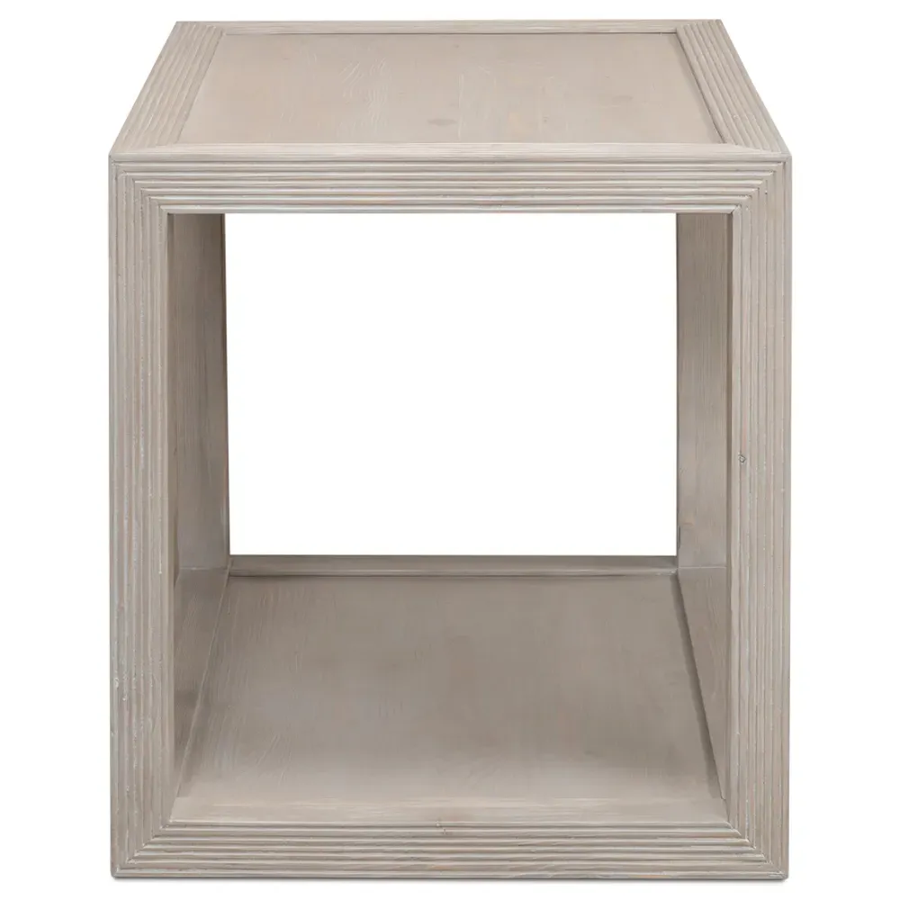 Carnegie Rectangular Side Table - Grey, Pine Wood