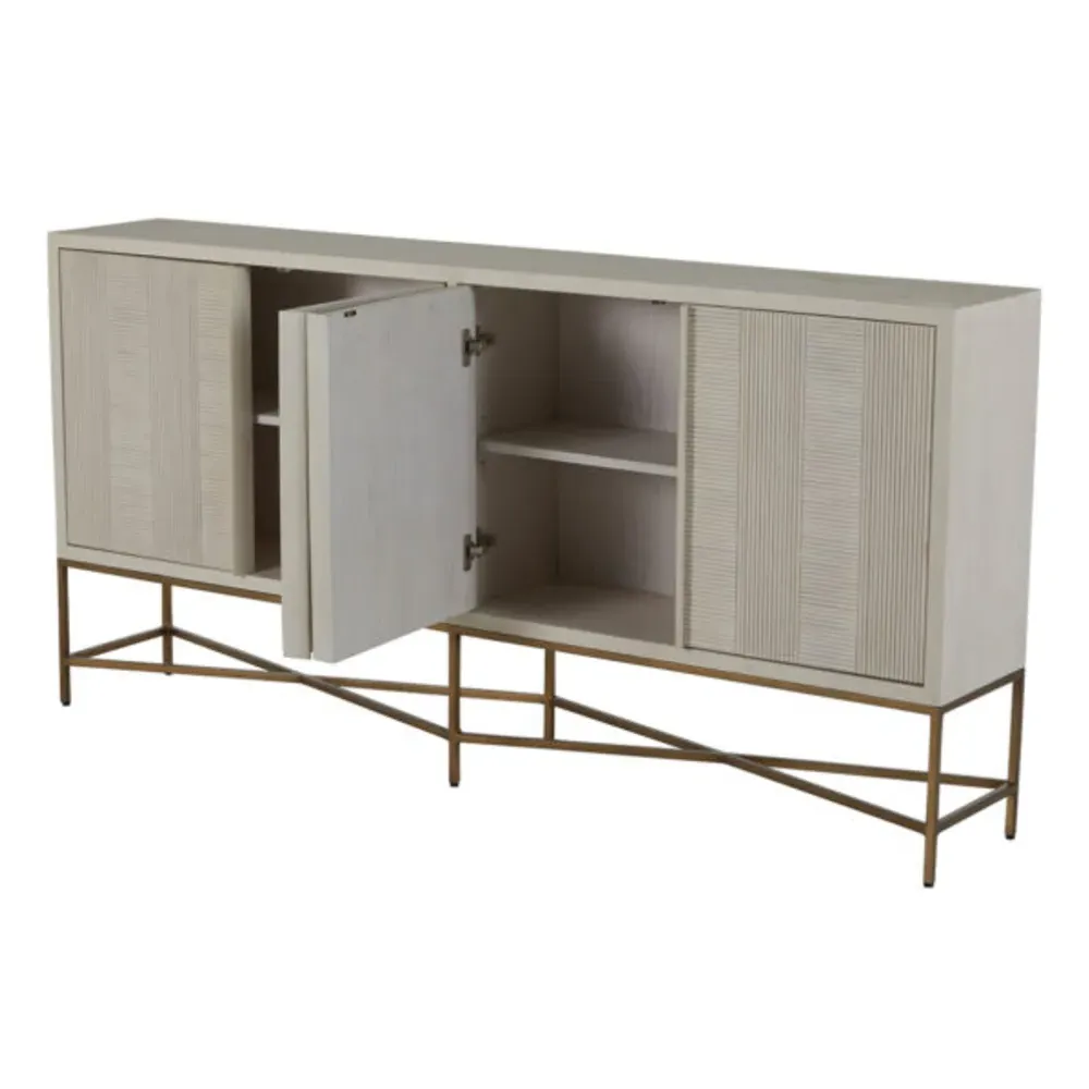 Carol Sideboard - Cerused White, Wood