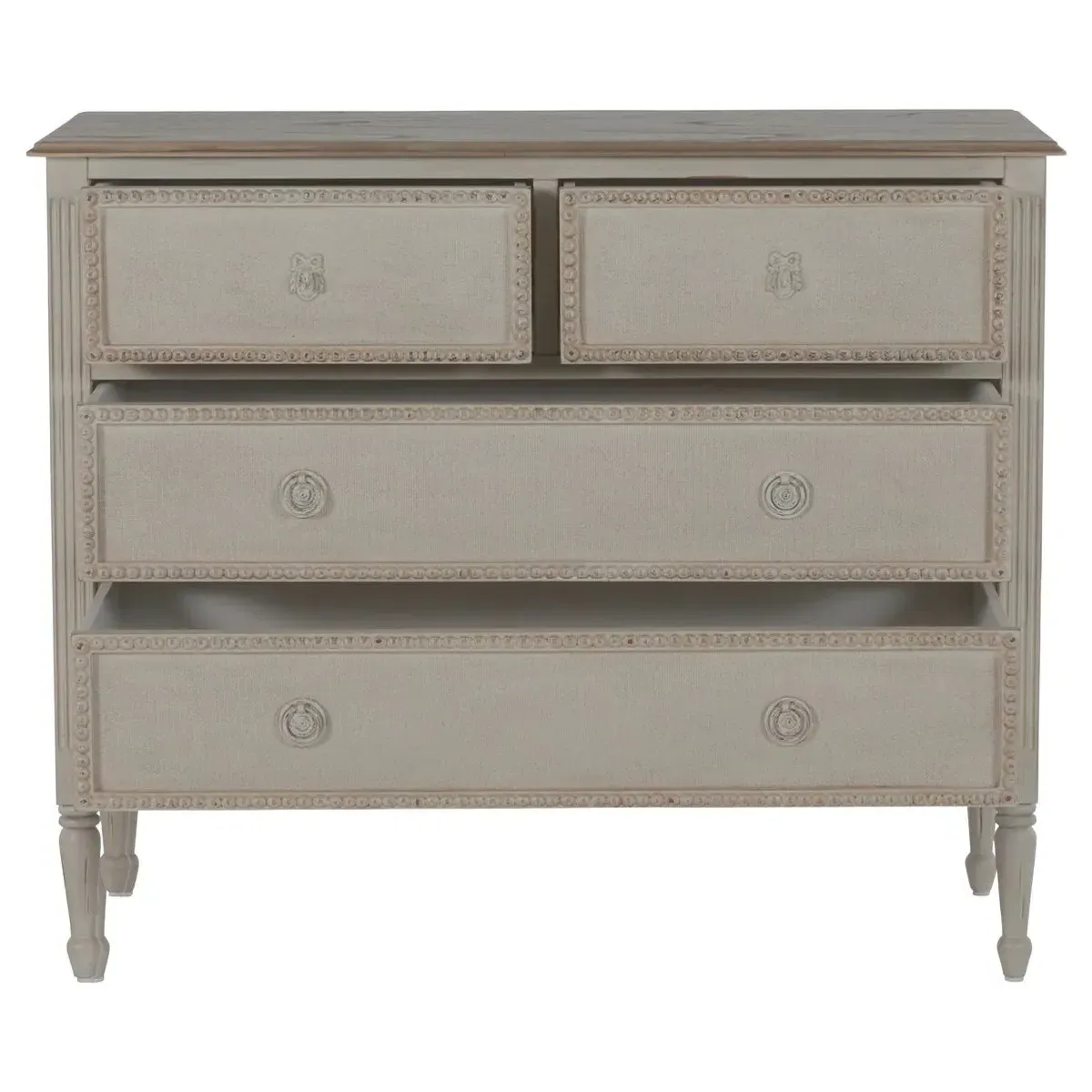 Caroline French Country Dresser - Antique White, Mahogany