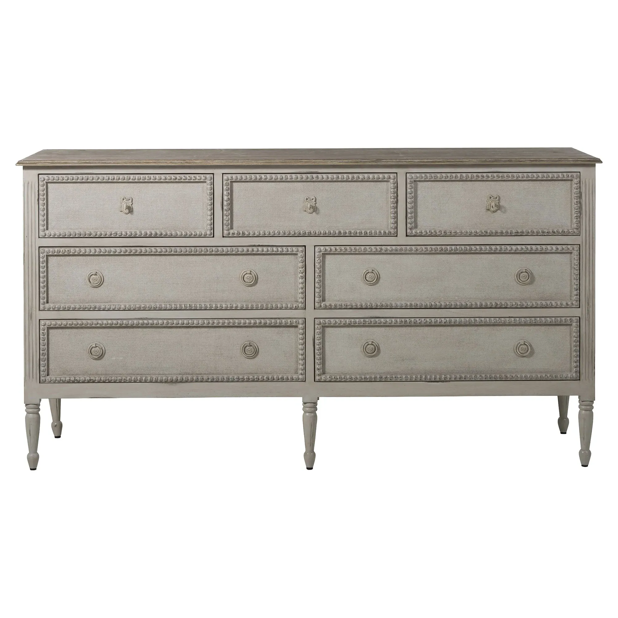 Caroline French Country Dresser - Antique White, Mahogany