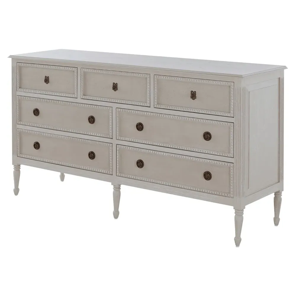 Caroline Oak Double Dresser - Cerused White, Oak