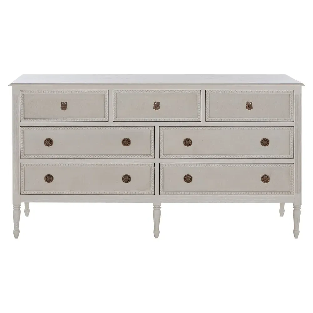 Caroline Oak Double Dresser - Cerused White, Oak