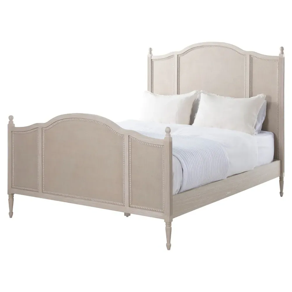 Caroline Queen Size Bed Frame - White, Mahogany