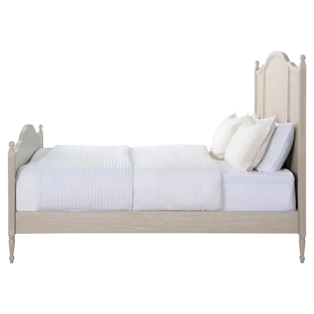 Caroline Queen Size Bed Frame - White, Mahogany