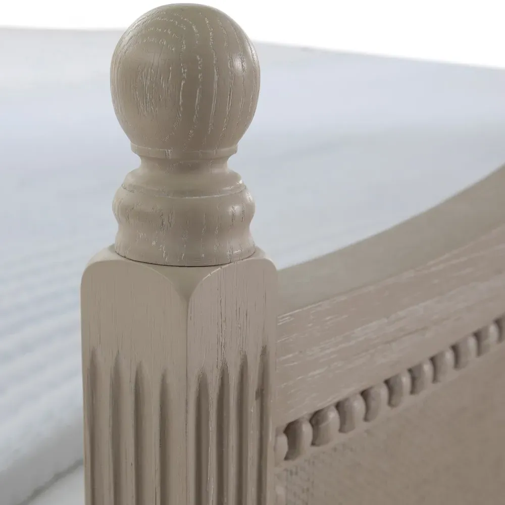 Caroline Queen Size Bed Frame - White, Mahogany