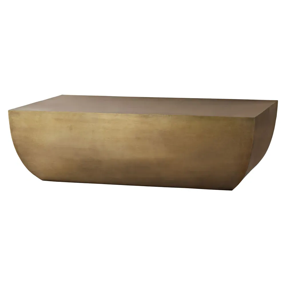Caroline Rectangular Coffee Table - Antique Brass, Iron