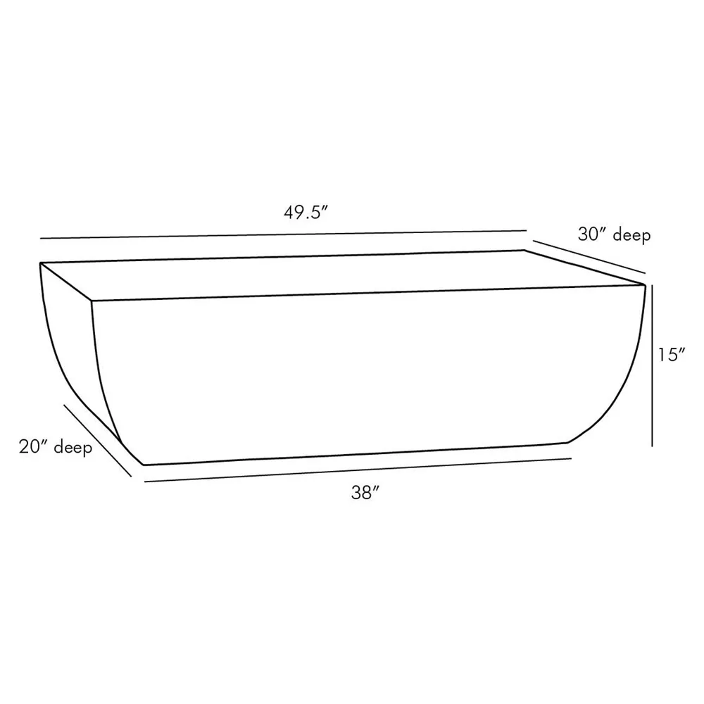 Caroline Rectangular Coffee Table - Antique Brass, Iron