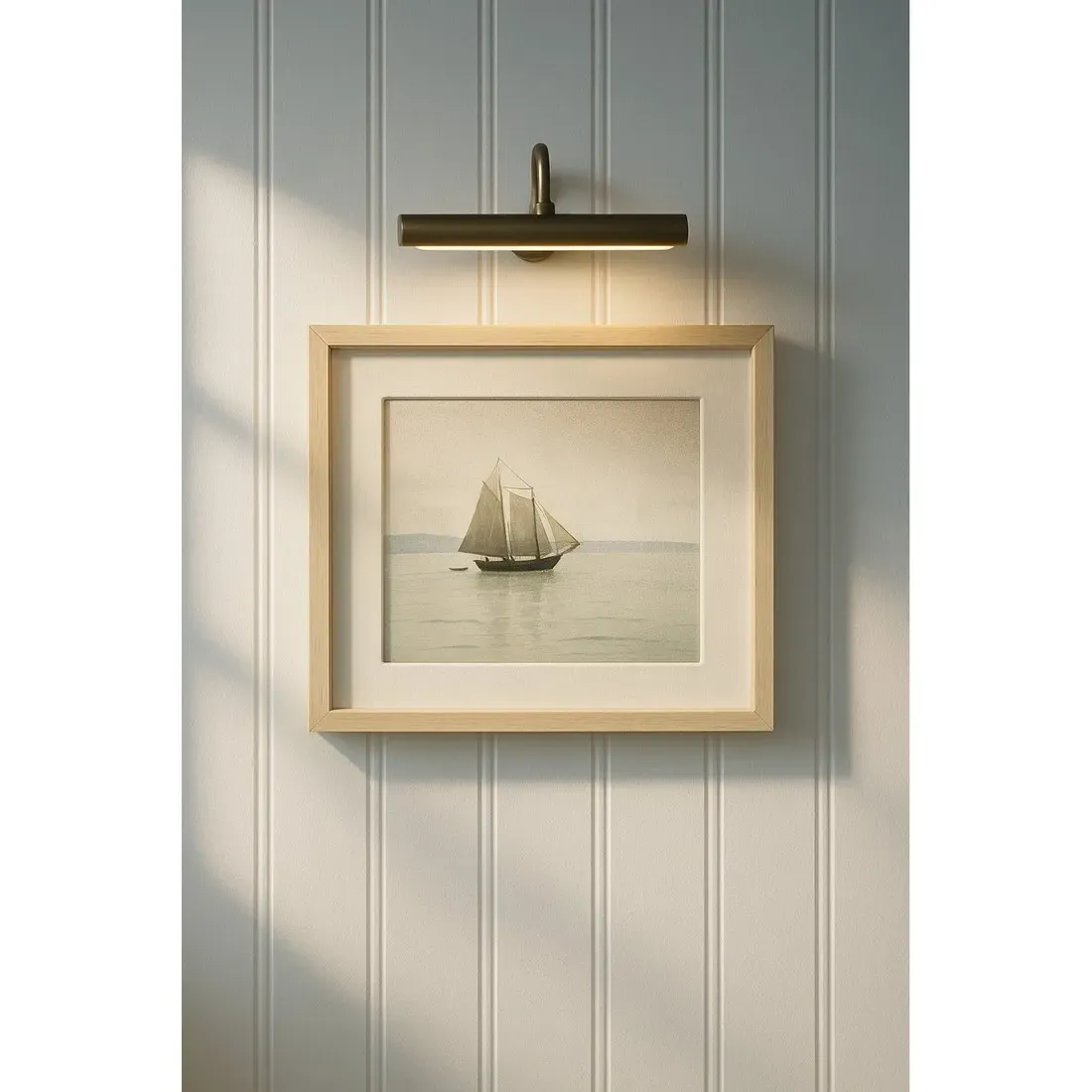 Caroline Sailboat Seascape Painting I - Beige