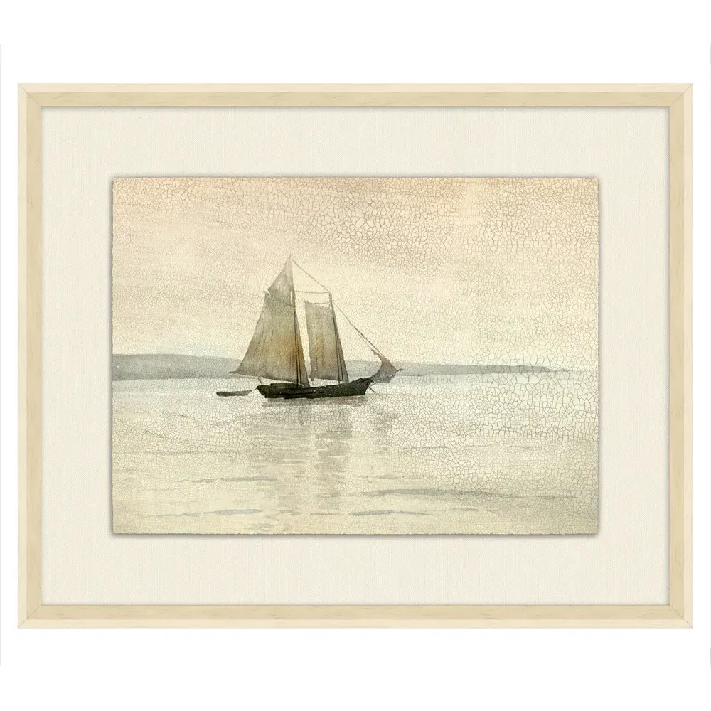 Caroline Sailboat Seascape Painting I - Beige image