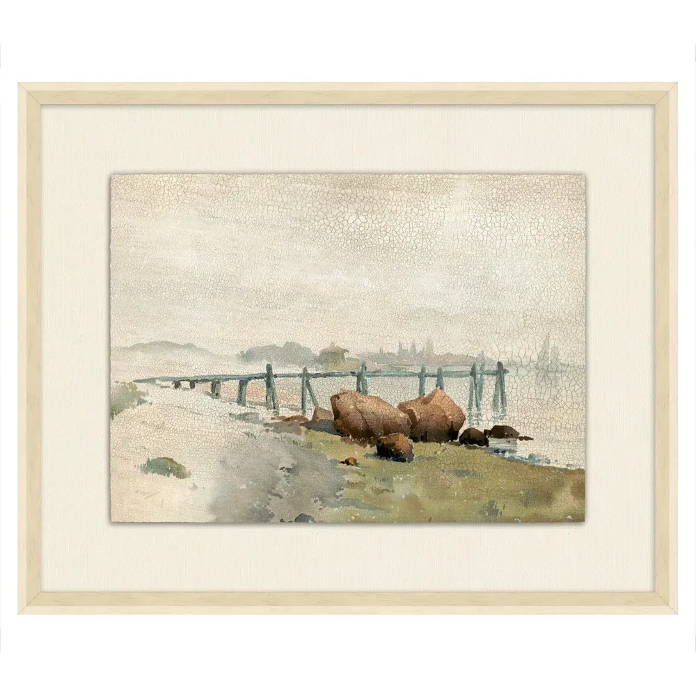 Caroline Sailboat Seascape Painting II - Beige