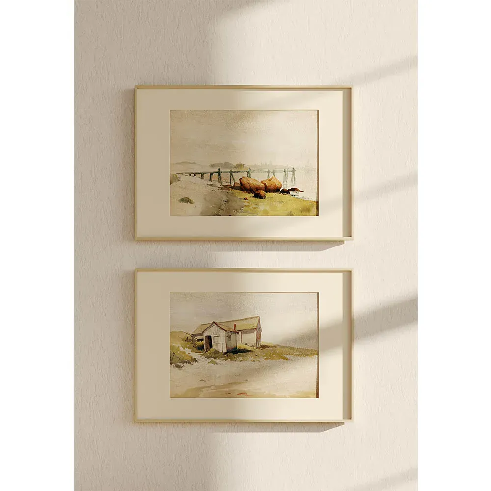 Caroline Sailboat Seascape Painting IV - Beige