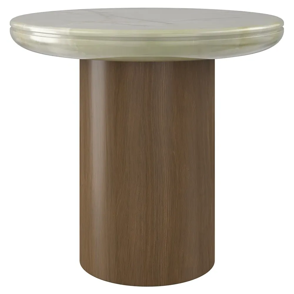 Caroline Side Table - Brown, Onyx Stone