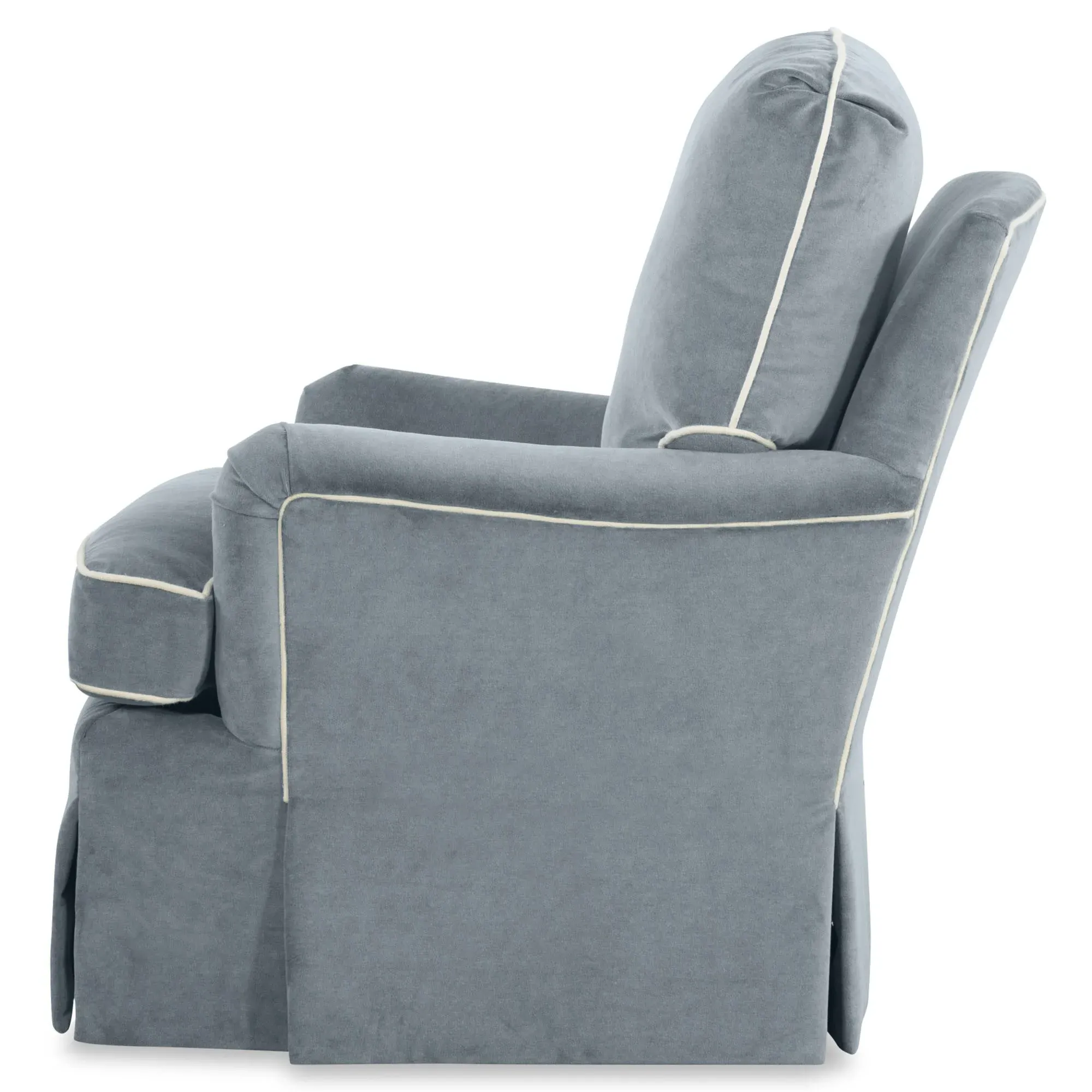 Caroline Swivel Chair - Blue, Velvet