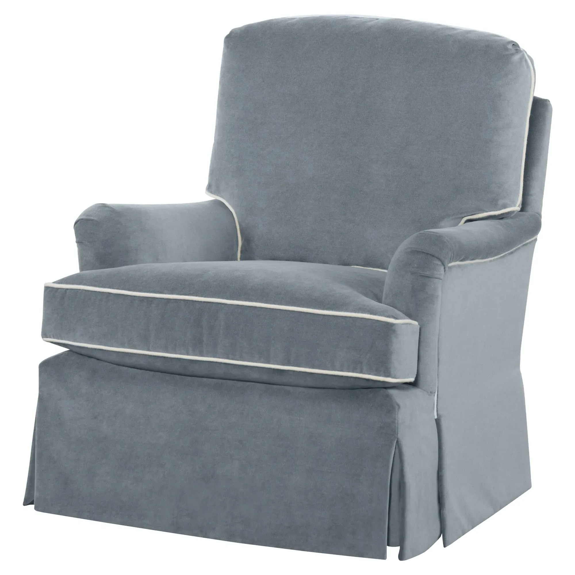 Caroline Swivel Chair - Blue, Velvet image