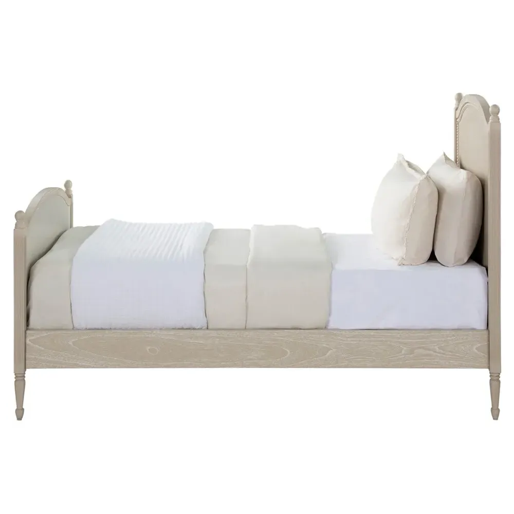 Caroline Twin Size Bed Frame - White, Mahogany