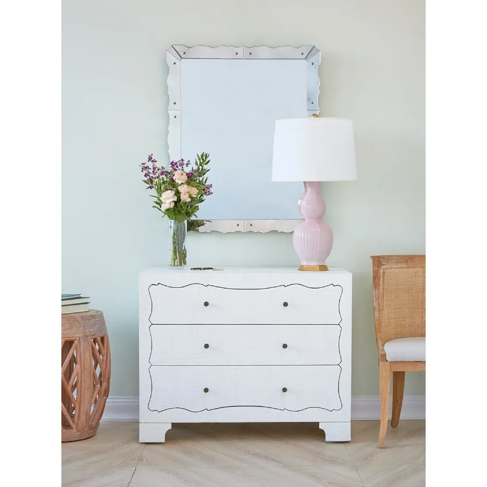 Caroline Venetian Deco Beveled Frame Wall Mirror - Grey Silver