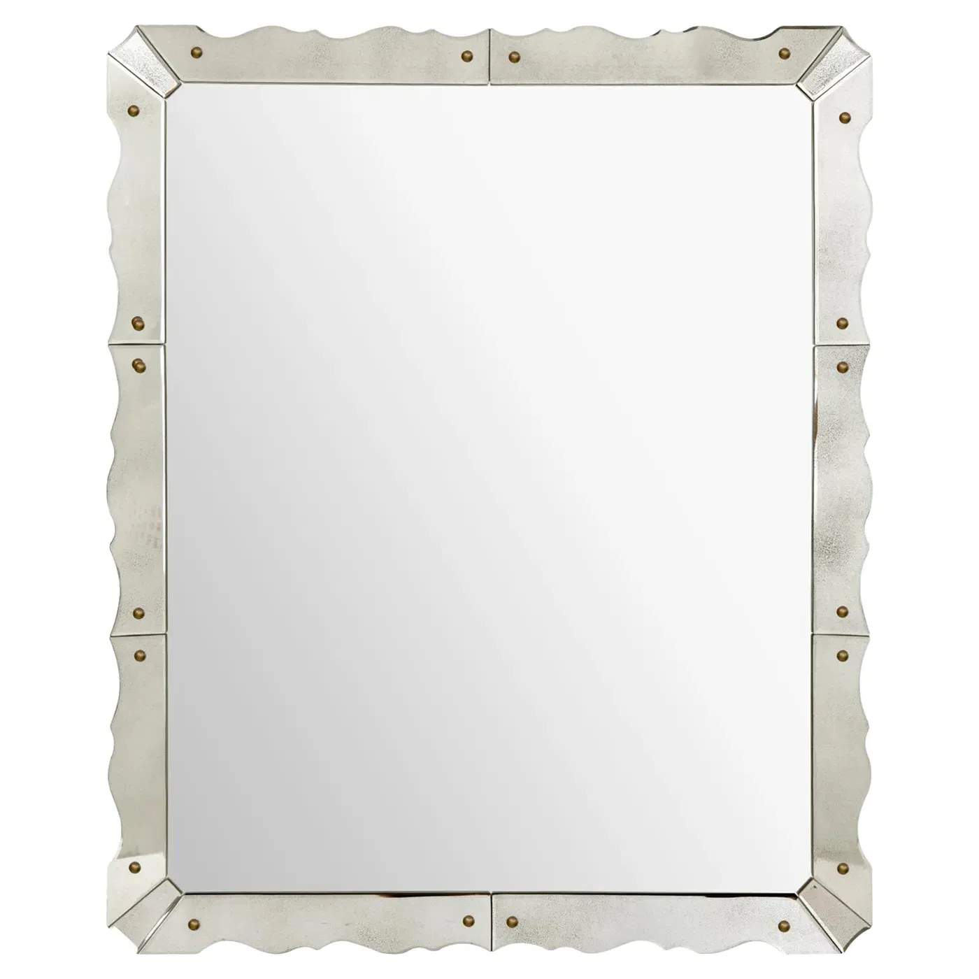 Caroline Venetian Deco Beveled Frame Wall Mirror - Grey Silver