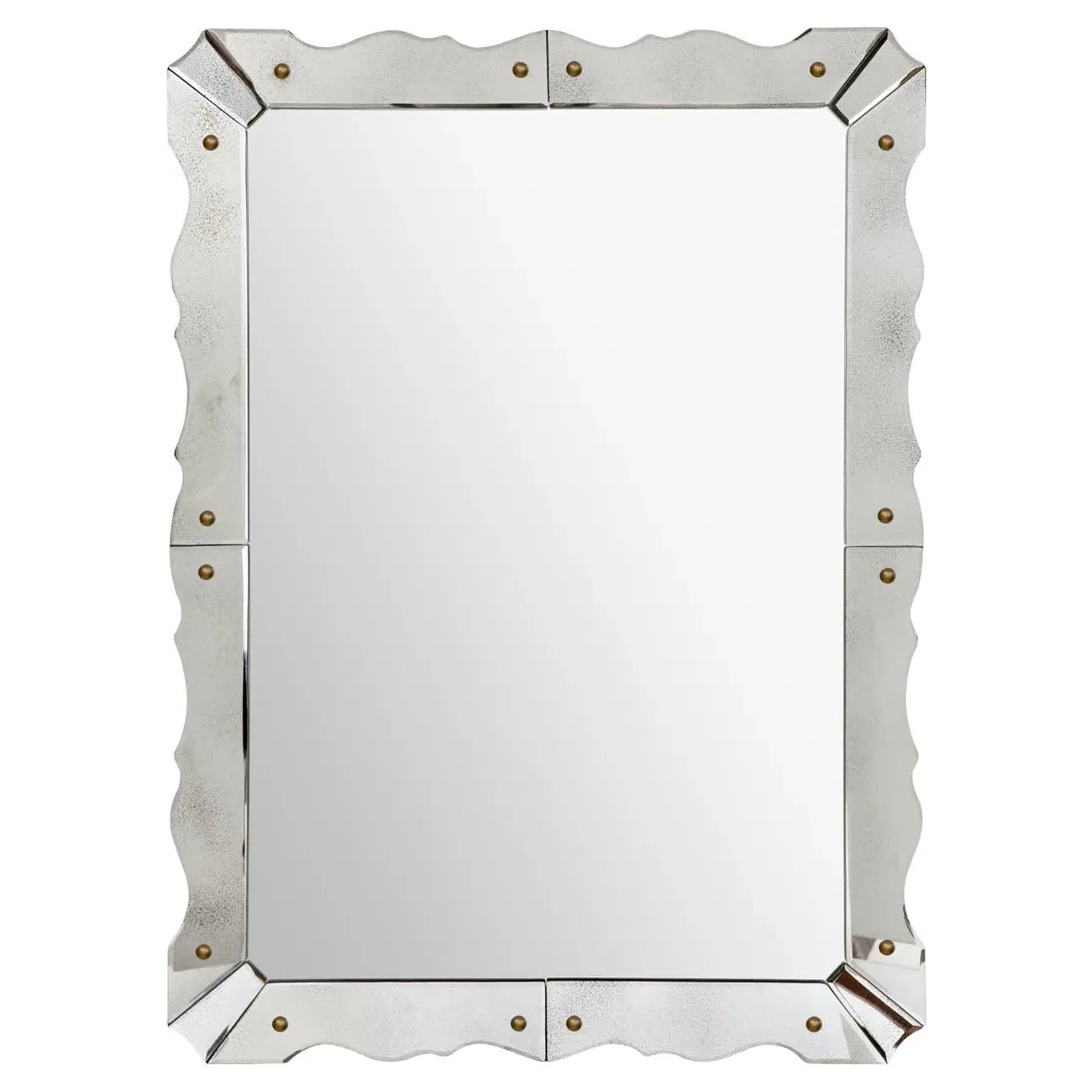 Caroline Venetian Deco Beveled Frame Wall Mirror - Grey Silver image