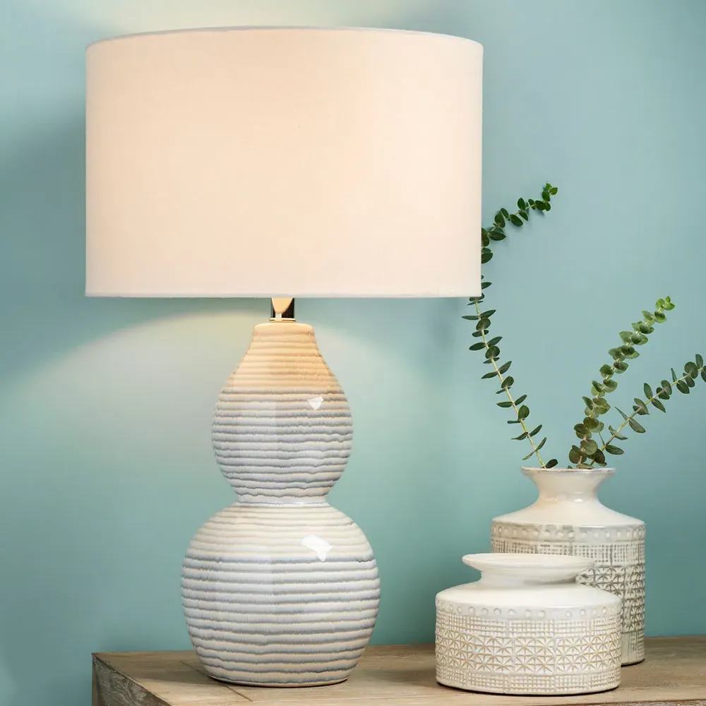 Carolinna Ceramic Bedside Table Lamp - White, Ceramic