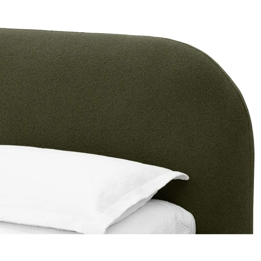 Carra King Size Bed Frame - Green, Oak