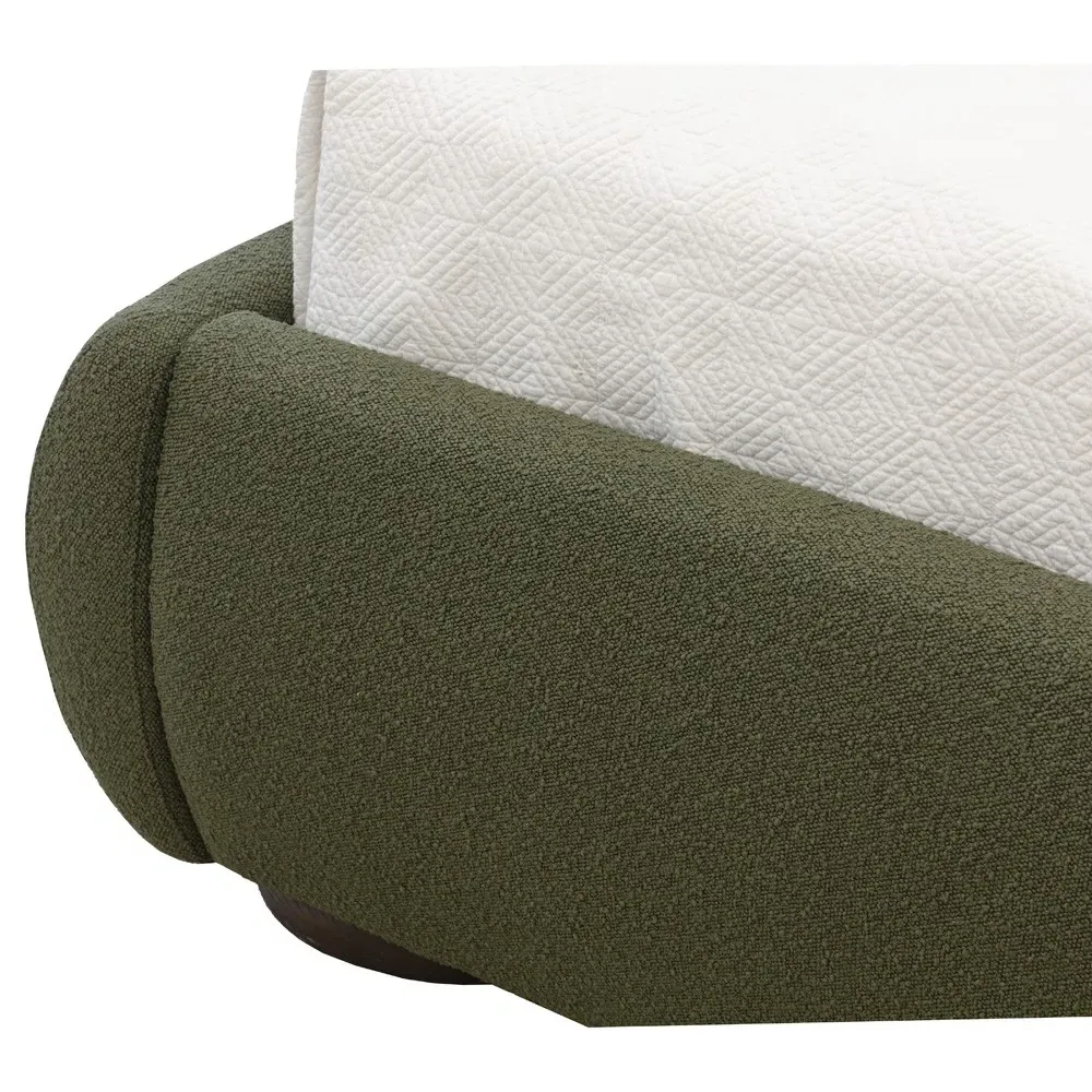 Carra King Size Bed Frame - Green, Oak