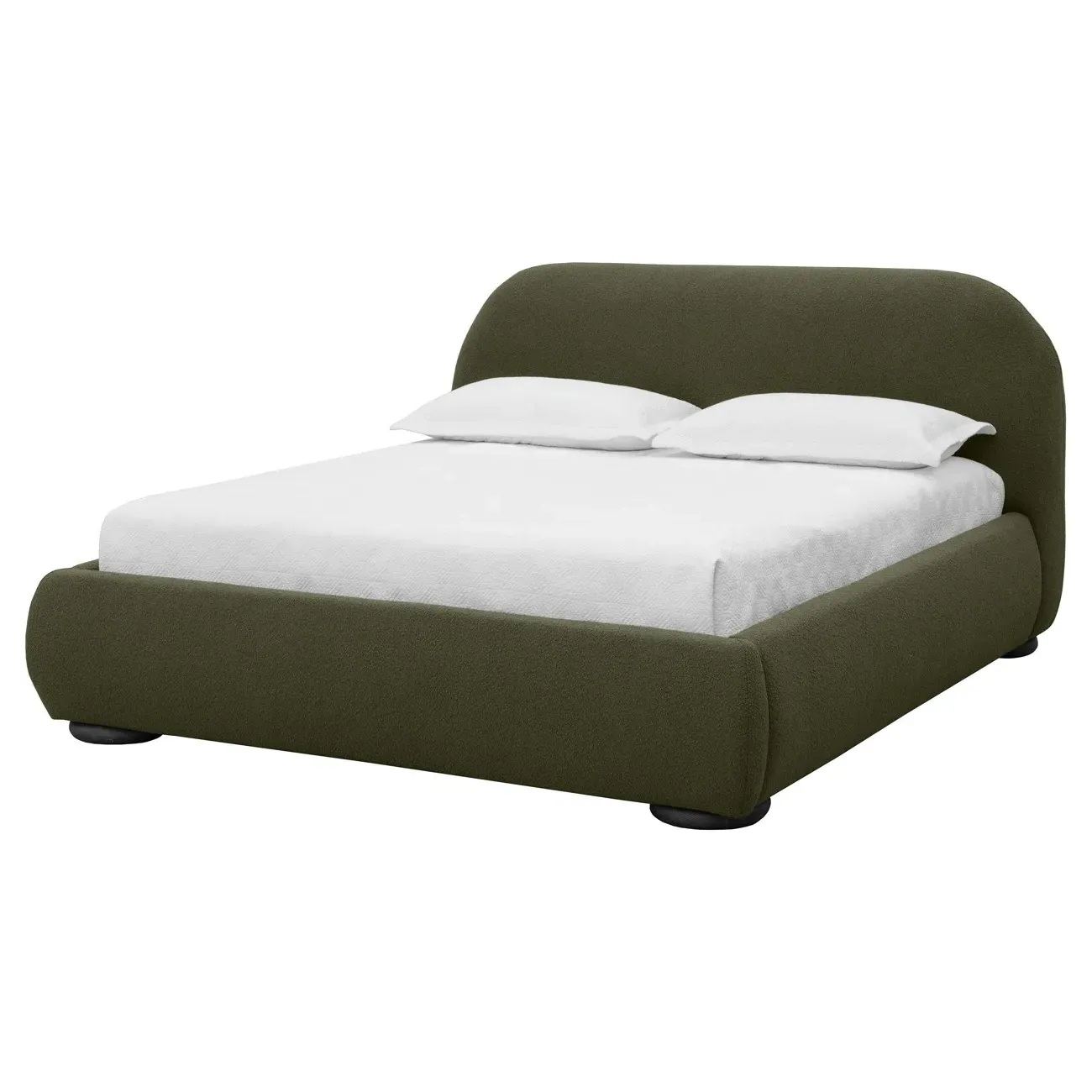 Carra King Size Bed Frame - Green, Oak