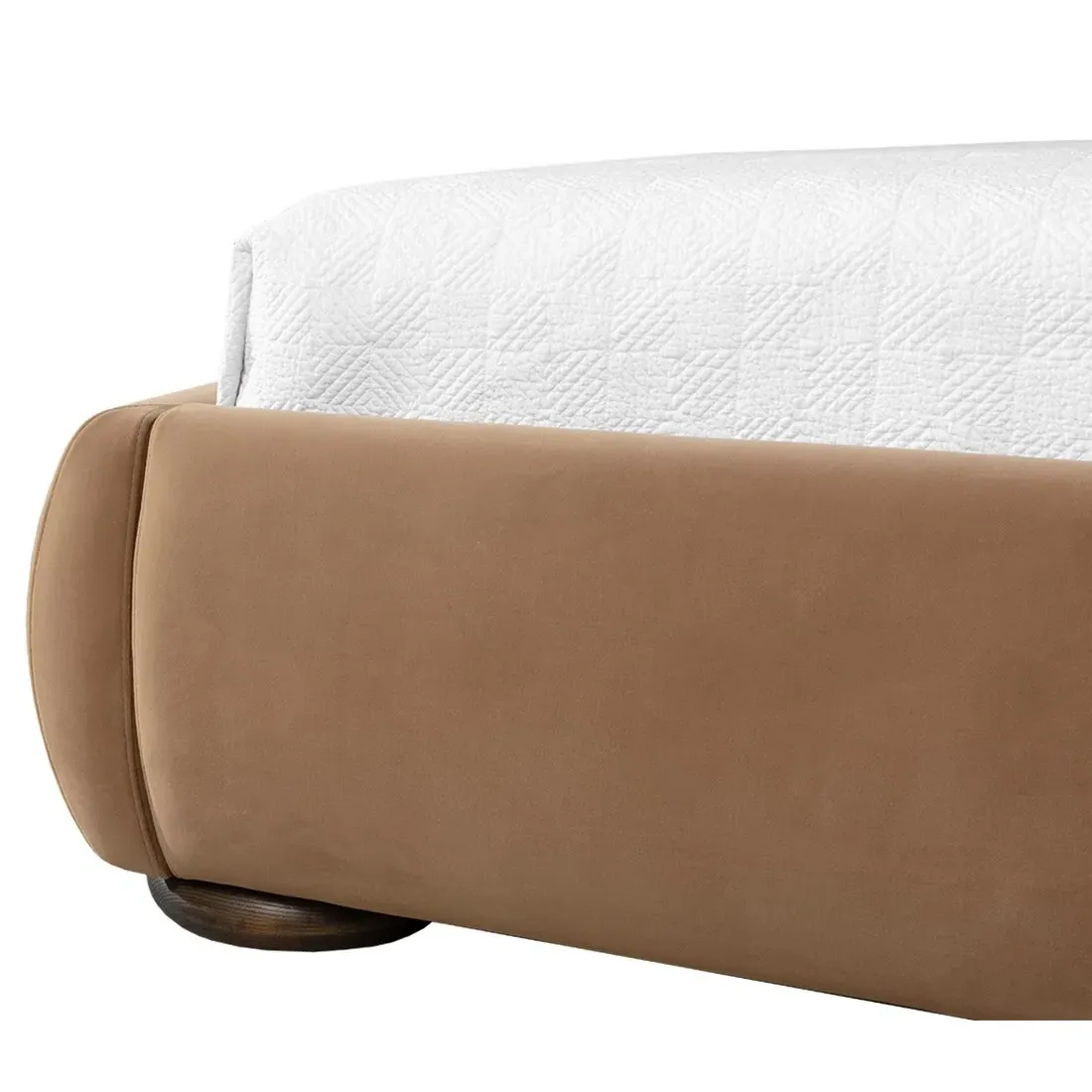 Carra King Size Upholstered Bed - Camel, Oak