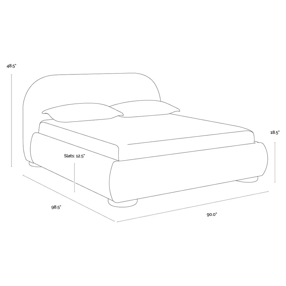 Carra King Size Upholstered Bed - Camel, Oak